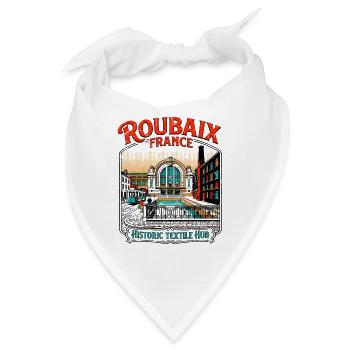 Vintage Roubaix France Historic Textile Hub - Bandana - Weiß - Vorne