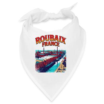Vintage Roubaix France Industrial City Skyline - Bandana - Weiß - Vorne