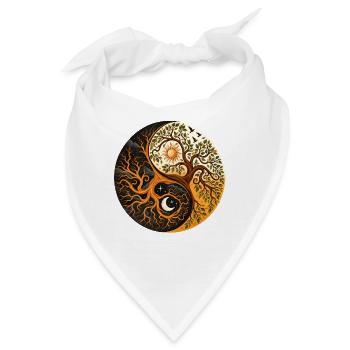 Baum des Lebens Yin Yang – Yoga Balance Meditation - Bandana - Weiß - Vorne