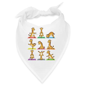 Yoga-Giraffe – Lustige Yoga-Pose Tierliebhaber-Yogi - Bandana - Weiß - Vorne