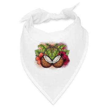 Kokosnuss-BH Hawaiianisches lustiges tropisches Kostüm Hawaii - Bandana - Weiß - Vorne