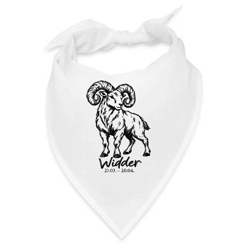 Widder – illustriertes Sternzeichen - Bandana - Weiß - Vorne