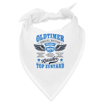 Oldtimer Oktober 1976 - Geburtstag - Geschenk - Bandana - Weiß - Vorne
