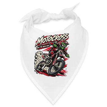 Wildes Motocross: Fahrer am Rand - Bandana - Weiß - Vorne