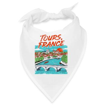 Vintage Style Tours France River Skyline - Bandana - Weiß - Vorne