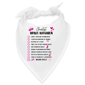 JGA Braut Checkliste Mädelsabend Party Motiv - Bandana - Weiß - Vorne