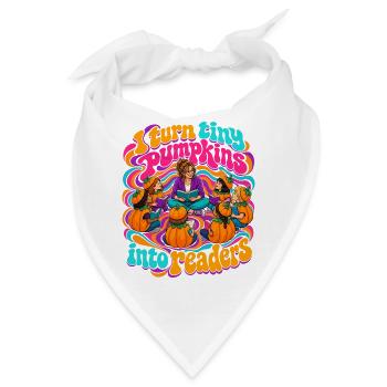I Turn Tiny Pumpkins Into Readers Halloween Lehrer - Bandana - Weiß - Vorne