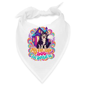 My Cat Says Boo For Both Of Us schüchterner - Bandana - Weiß - Vorne