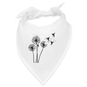 Schmetterlingdesign Pusteblumen Wiese Herzen Feen - Bandana - Weiß - Vorne