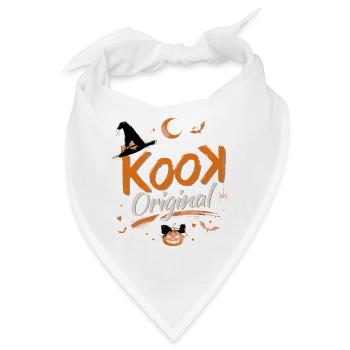 Kook Original Halloween Orange Kürbis Hexe - Bandana - Weiß - Vorne