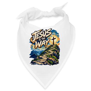 Jesus ist der Weg – Kreuzpfad - Bandana - Weiß - Vorne