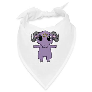 Satan Ziege Motiv - Bandana - Weiß - Vorne