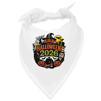 Halloween 2026 Kürbis Kostüm - Bandana - Weiß - Vorne