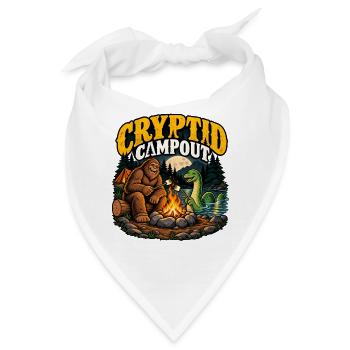 Cryptid Campout: Bigfoot & Snake Campfire - Bandana - Weiß - Vorne