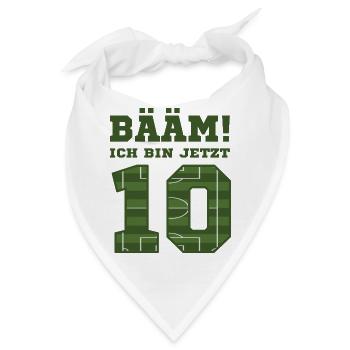 10. Geburtstag Fußballspieler - Bandana - Weiß - Vorne