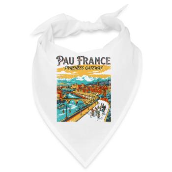 Vintage Pau France Pyrenees Gateway Travel Poster - Bandana - Weiß - Vorne