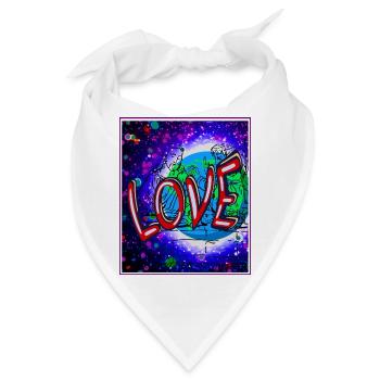 Love im Neon-Kosmos - Bandana - Weiß - Vorne