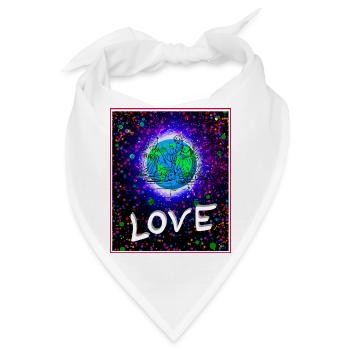 Liebe Kosmos Farbexplosion - Bandana - Weiß - Vorne