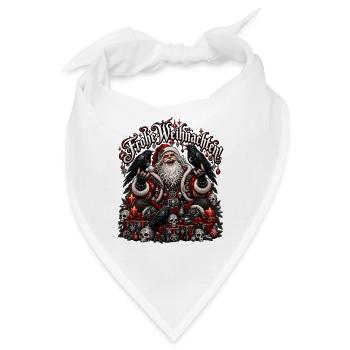 Heavy Metal Santa Totenschädeln - Bandana - Weiß - Vorne