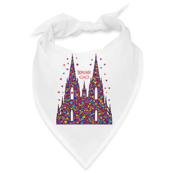 Kölner Dom mit Konfetti Karneval Fasching Köln - Bandana - Weiß - Vorne