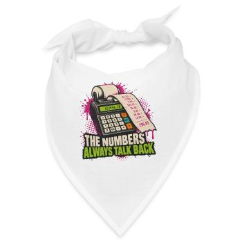 Zahlen reden zurück: Taschenrechner-Print - Bandana - Weiß - Vorne