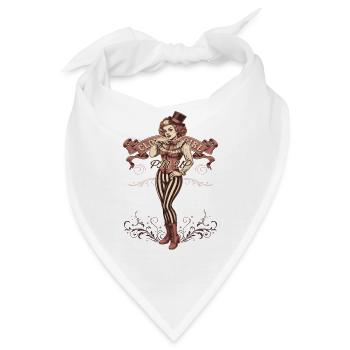 Clown Girl Pinup Clowngirl Clown - Bandana - Weiß - Vorne