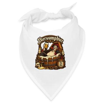 Vampir im Bierfass – Bier statt Blut - Bandana - Weiß - Vorne