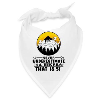 51 Jahre - Berg Wandern Bergsteigen - Bandana - Weiß - Vorne