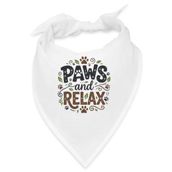 Paws And Relax Hund Katze Pfoten Geschenk - Bandana - Weiß - Vorne