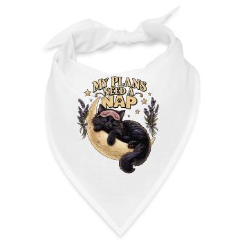 My Plans Need A Nap – Katzen Schlafspruch - Bandana - Weiß - Vorne