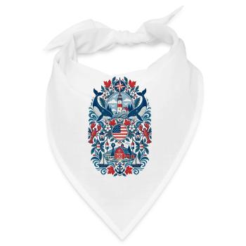 USA | Neuengland, Leuchtturm & Meer - Bandana - Weiß - Vorne