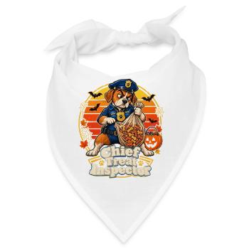 Halloween Hund Chief Treat Inspector für - Bandana - Weiß - Vorne