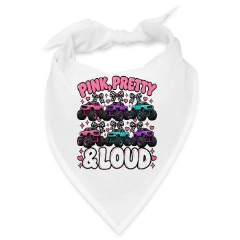 Pink Pretty & Loud Monster Trucks - Bandana - Weiß - Vorne