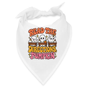 Read the Directions Pumpkin Cartoon - Bandana - Weiß - Vorne
