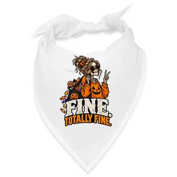 Halloween-Skelett mit Kürbis-Sweatshirt - Bandana - Weiß - Vorne
