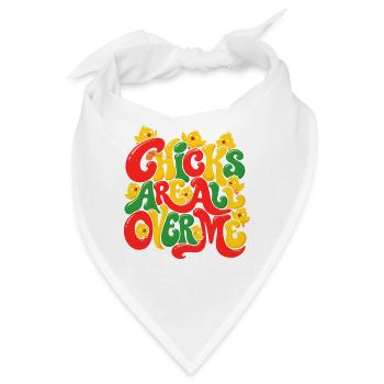 Chicks All Over Me – Farbexplosion - Bandana - Weiß - Vorne