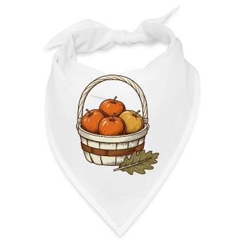 Apfelernte im Korb - Bandana - Weiß - Vorne
