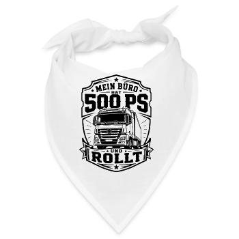 Mein Büro hat 500 PS - Bandana - Weiß - Vorne