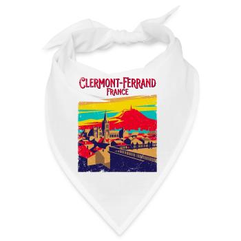 Retro Clermont Ferrand France Skyline Travel - Bandana - Weiß - Vorne