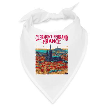Vintage Clermont Ferrand France City Skyline - Bandana - Weiß - Vorne