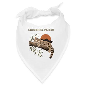 Leopardus Tilcayo Gefleckte Wilde Katze Ruhend - Bandana - Weiß - Vorne
