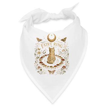 Feenring-pilz-kreis-katze-mond-cottagecore-wald - Bandana - Weiß - Vorne