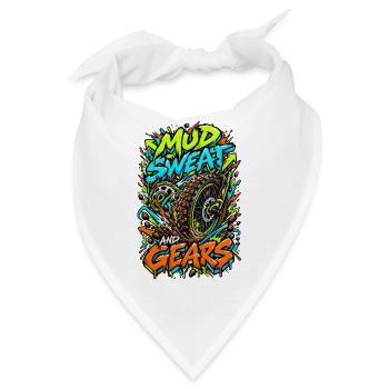 Mud Sweat and Gears Motocross Illustration - Bandana - Weiß - Vorne