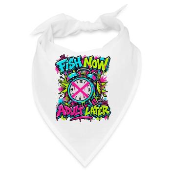 Fisch Jetzt, Adult Later Neon Graffiti - Bandana - Weiß - Vorne