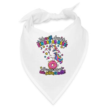 Ich weiß dass ich ein Rad ab habe | Einhorn - Bandana - Weiß - Vorne