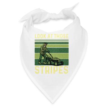 Schau dir diese Streifen an – Rasenmäh-Landschaftsgärtner - Bandana - Weiß - Vorne