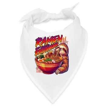 Ramen Entspannung Faultier Nudeln Japan - Bandana - Weiß - Vorne