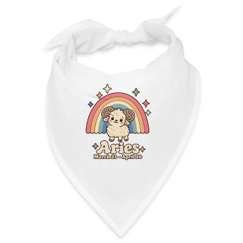 Widder – niedliches Sternzeichen für Kinder - Bandana - Weiß - Vorne
