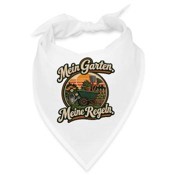 Gartenpatch: Meine Garten Meine Regeln - Bandana - Weiß - Vorne