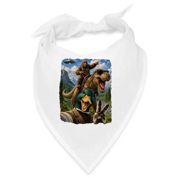 Mallard Duck Selfie Bigfoot T Rex UFO Funny Gifts - Bandana - Weiß - Vorne